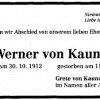 Kaunz Werner 1912-2003 Todesanzeige